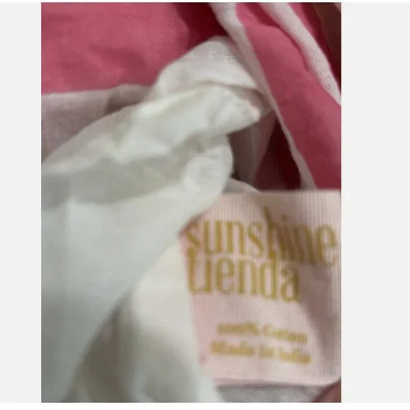 SUNSHINE TIENDA MUSTARD & PINK STRIPED COPA W/ POCKETS DRESS M/L *SMALL FLAW - Picture 5 of 14